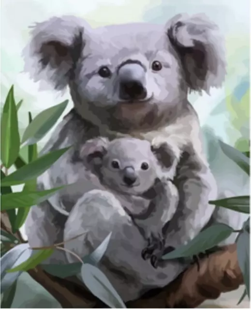 Paint By Numbers - KOALAS - 40x50 DIY painting kit - AU Stock