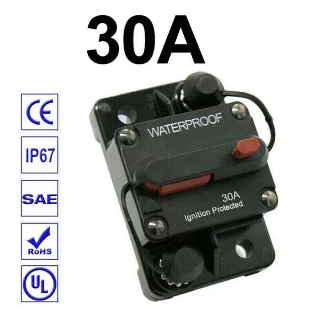 30A-300Aa Amp Circuit-Breaker Audio Fusible 12V-48V Dc Auto Bateau Manuel Reset 2