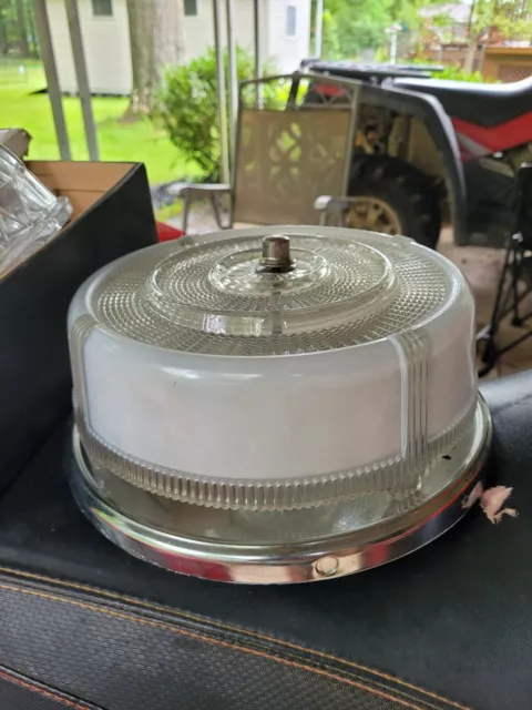 vintage light fixture ceiling 1940s 1950s retro deco flush mount with mounting