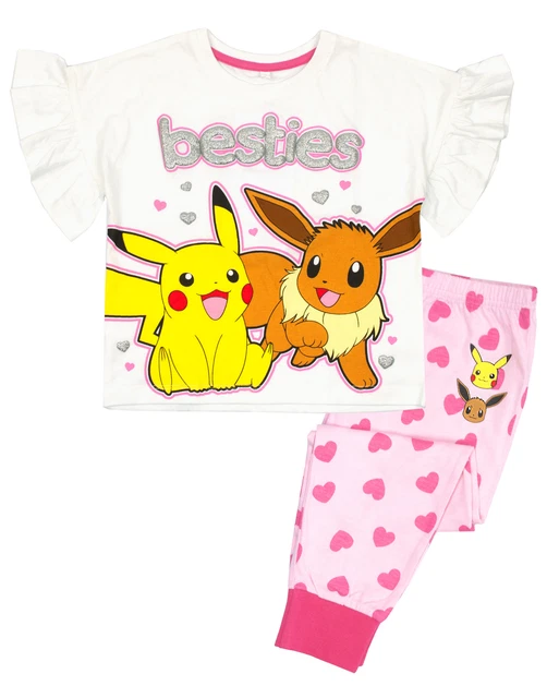 POKEMON PIKACHU BESTIES Evoli court blanc de fille rose jambes