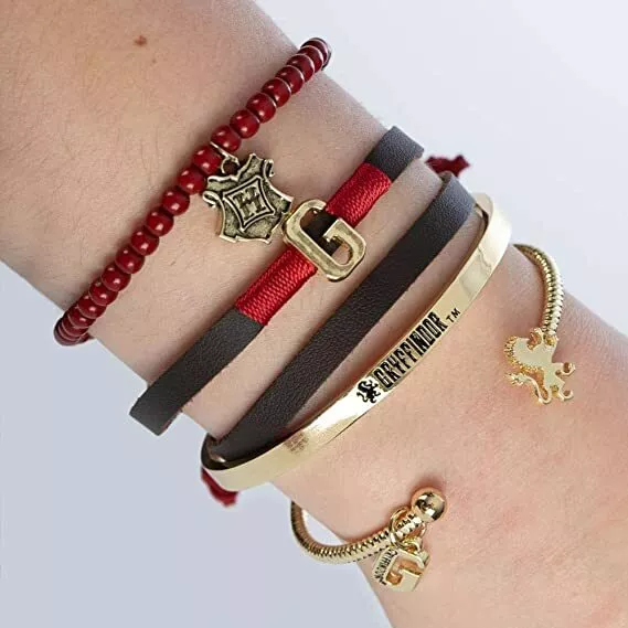 Harry Potter Gryffindor Bracelet Set of Four Red and Gold