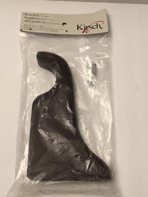 NWT NIP Kirsch Wood Trends 6" Return Mahogany Wash Drapery Brackets Fits 2" Pole