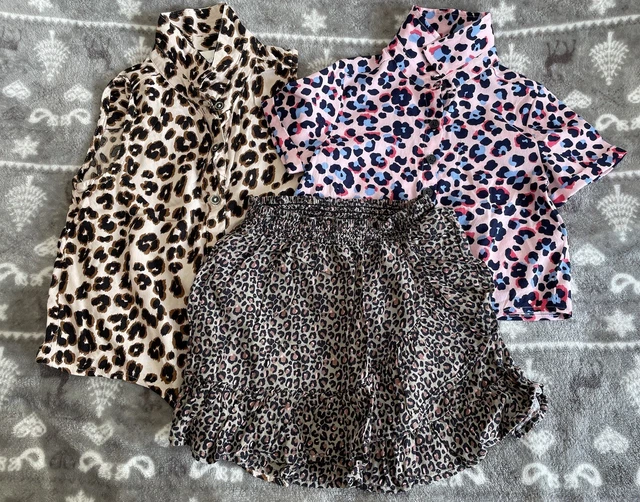 Girls Animal Print Clothes bundle, 6 years, Tops and Skirt, NEXT, Blue Zoo