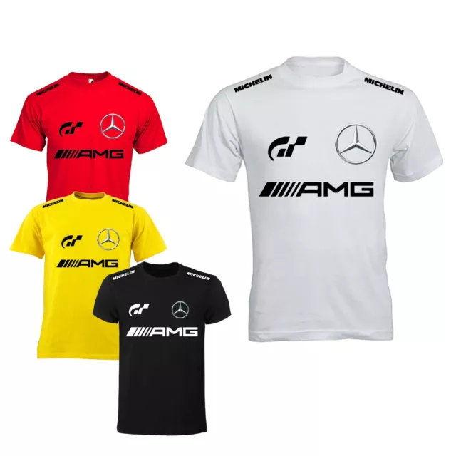 T-Shirt Maglietta Tshirt Con Stampa Mercedes Amg Personalizzata Uomo Donna