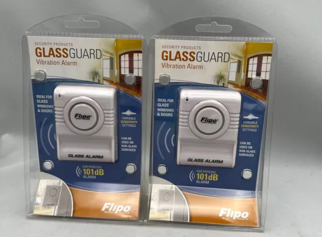 Protector de seguridad de vidrio alarma de vibración conjunto de 2 productos de seguridad nuevo en paquete