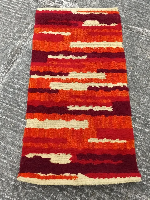 60er Tappeto Di Rug Marangone Dal Ciuffo 140x68 70er Mid Century Space Età Op