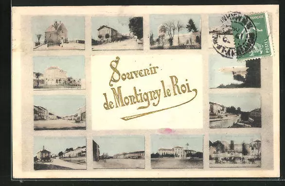 Passepartout-CPA Montigny le Roi, vues du lieu als Postkarten