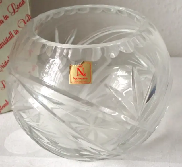 Nachtmann Bleikristall Vase Kugelvase Schleuderstern Schliff mit Karton