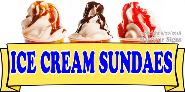 Ice Cream Sundaes DECAL (CHOOSE YOUR SIZE) Concession Food Truck Vinyl Sticker