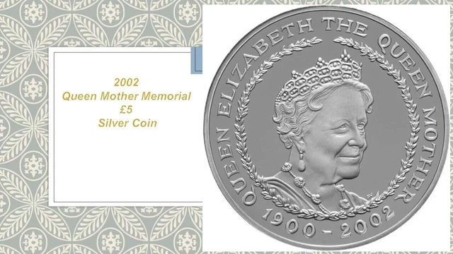 United Kingdom 5 Pounds 2002 Queen Mother Memorial Silver Coin