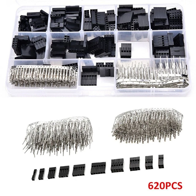 Testata Connettore Jumper Pin Alloggiamento Industria M/F Maschio Tools 620Pcs