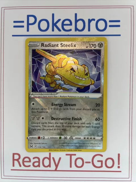 Radiant Steelix Radiant Rare Lost Origin 124/196 SWSH11 Pokebro RR