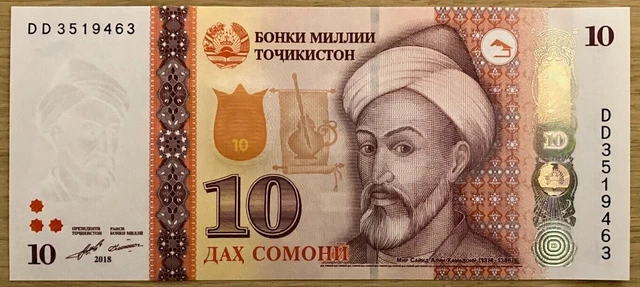 Tadschikistan 10 Somoni 2018