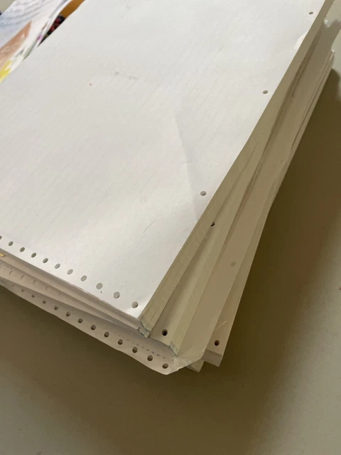 DOT MATRICS COMPUTER PAPER Single Ply RETRO dot matrix perfora $35.00 ...