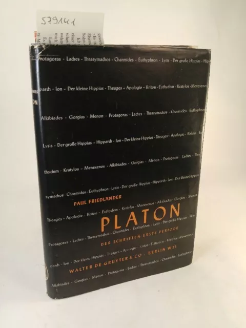 Platon Band II - Die platonischen Schriften 1. Periode Friedländer, Paul: