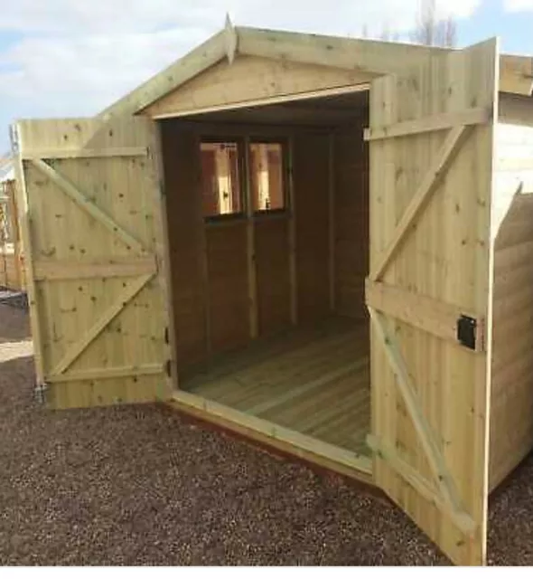 14X10 Wooden Workshop Pressure Treated Wood Store 14X10 Heavy Duty Apex Workshop