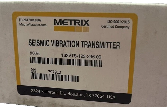(1) NEW Metrix Seismic Vibration Transmitter 162VTS-123-236-00