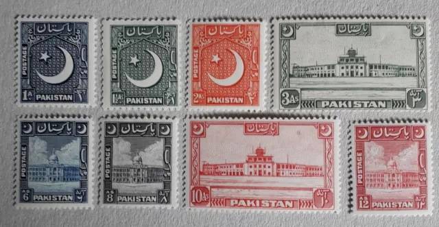 PAKISTÁN 1949-53 SG44-51 Redrawn Set MM