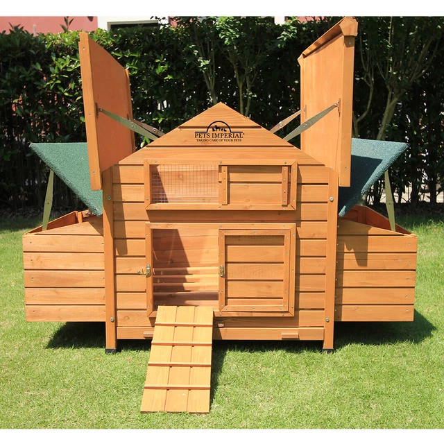 Pets Imperial Double Savoy Chicken Coop Fox Proof Hen Poultry House Rabbit Hutch