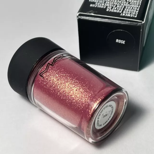 BNIB MAC *ROSE* Pigment 4.5g Jar ~ Rose Pink With Copper Sparkle 3