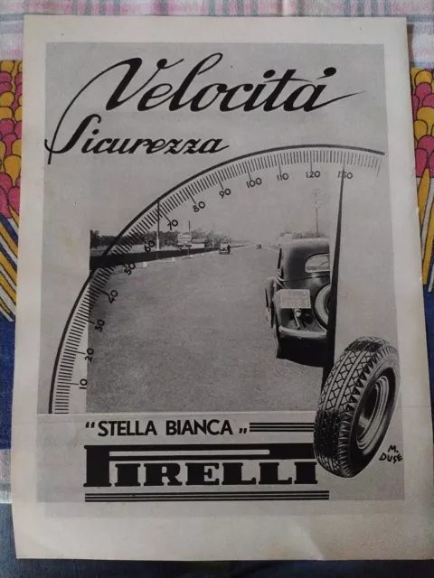 Pubblicità 1936 Pirelli Stella Bianca 32x24 - M. Duse - Advertising Werbung Ad