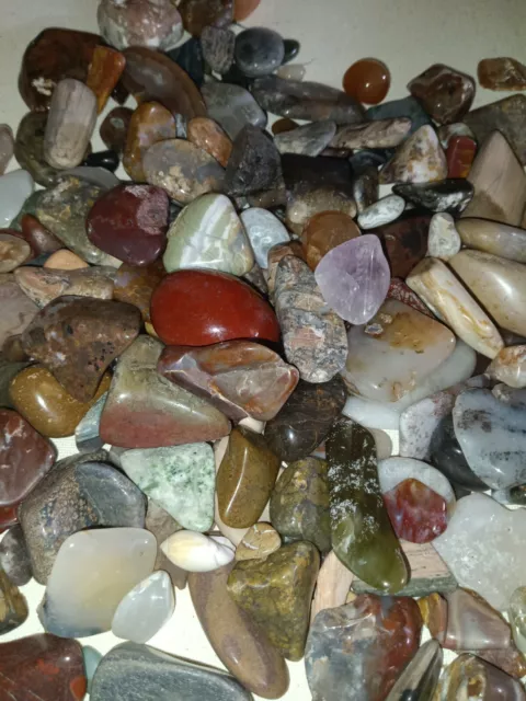 1LB Tumbled Stones Assorted - Mixed Polished Agate, Jasper And More