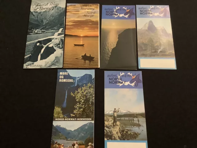 6 X Vintage Norway Oslo Holiday Hotel Travel Maps  Brochures