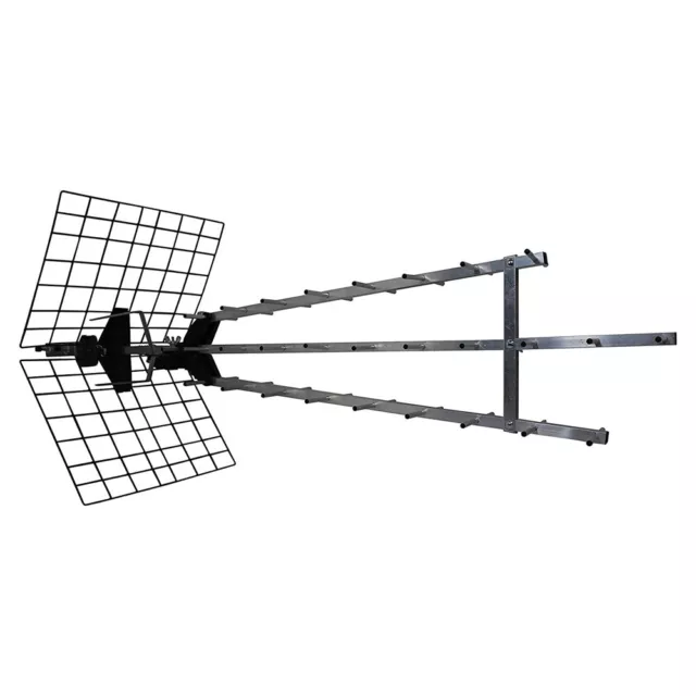 Antenne d'extérieur UHF Trinappe 4K HD amplifiée 57 dB - Filtre 4G, Prémontée