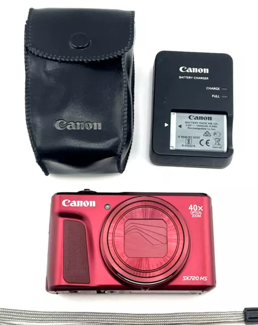 Canon PowerShot SX720 HS 20.3MP Digital Camera RED 40x WiFi NFC Tested
