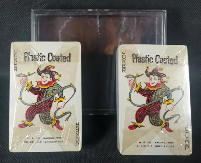 Lot VTG 1950s W.P.L. Co. Playing Cards Plastic Coated Grecian Ode  New Sealed