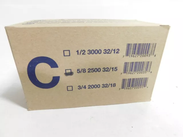 Uline Manual Carton Box Staples 1-1/4" X 5/8" Staples S-289 Box of 2,500 Staples
