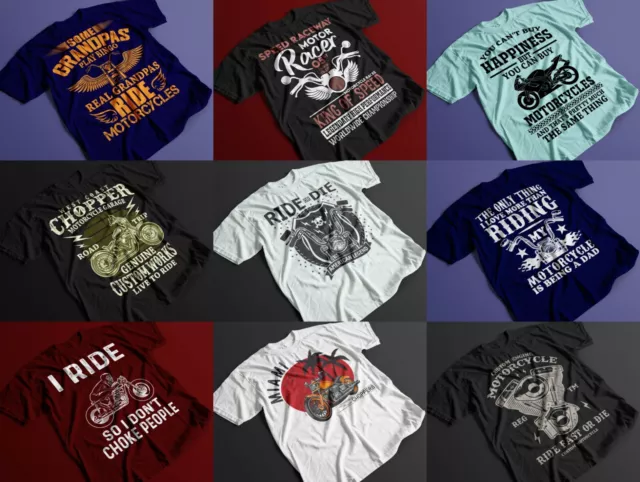 50 Motorbike T-Shirt Design Bundle (AI, EPS, PNG, SVG, PSD)