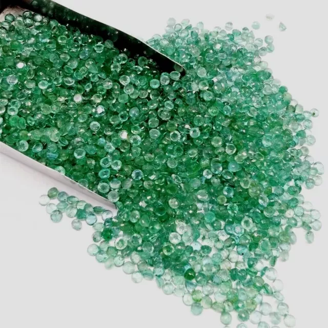 Wholesale Lot 2mm Round Facet Natural Zambian Emerald Loose Calibrated Gemstone