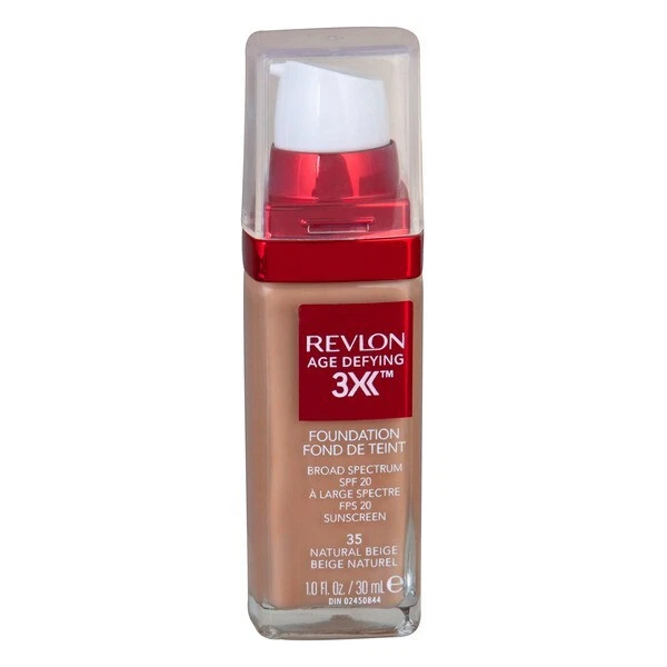 Base de maquillaje reafirmante + levantador Revlon Age Defying 3X, beige natural 35, NUEVO