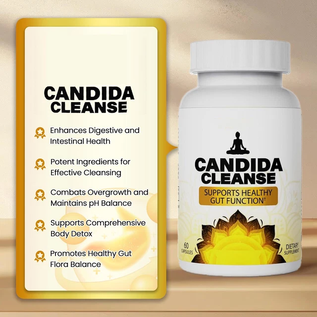 CANDIDA CLEANSE GUT & Colon Support 60 Capsules For Women & Men GUT ...