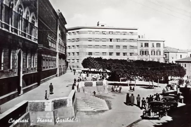 Cartolina - Cagliari - Piazza Garibaldi - 1954