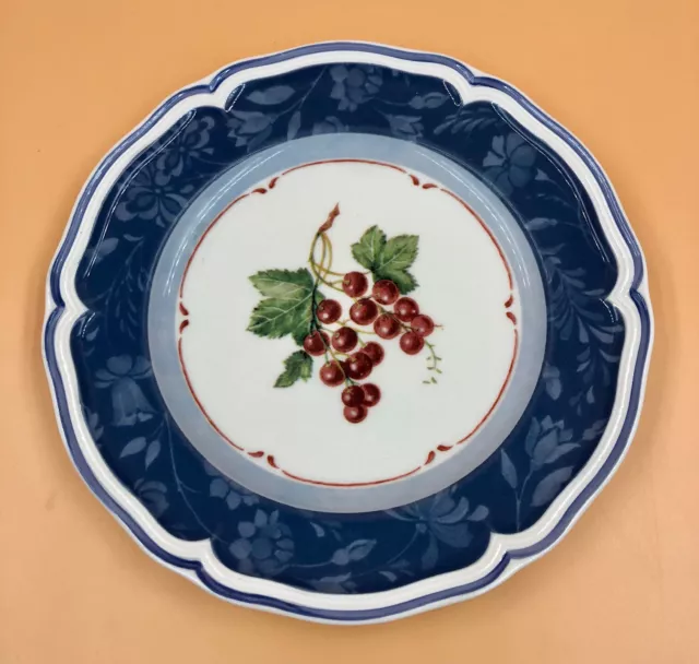 Villeroy & Boch 2 x Cottage Blue Salad Side Plates with Redcurrants DO NOT BUY