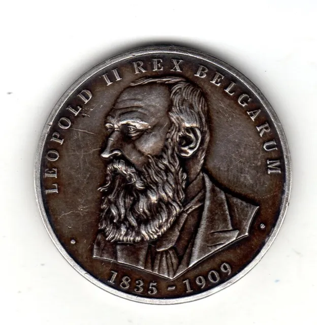 Médaille JETON TOKEN BELGIQUE BELGIUM  Léopold II  1835-1909 12 gr Argent SILVER