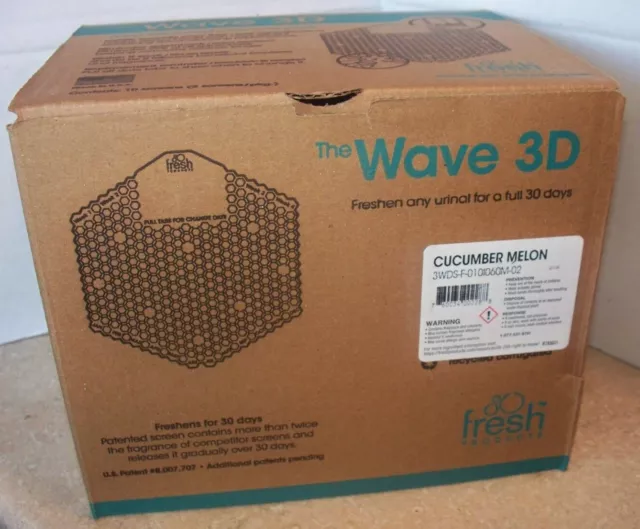 FRESH PRODUCTS Wave 3D Urinal Deodorizer Screen Green Cucumber Melon 10 Pack