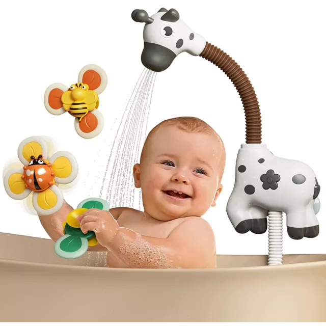 Bath  with  and 3 Suction Spinner  Cute Giraffe O2P3