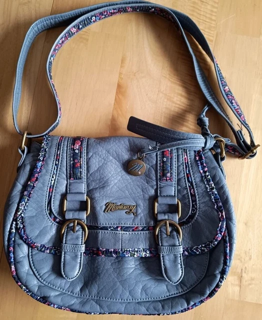 DEBENHAMS MANTARAY HANDBAG. Ash Patchwork Bowler. Blue. Medium Size. 18.00 PicClick UK