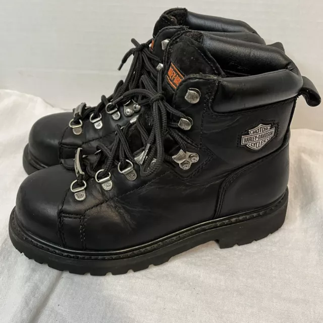 Harley-Davidson Women’s Gabby Steel Toe Biker Work Boot Black Leather Size 8.5
