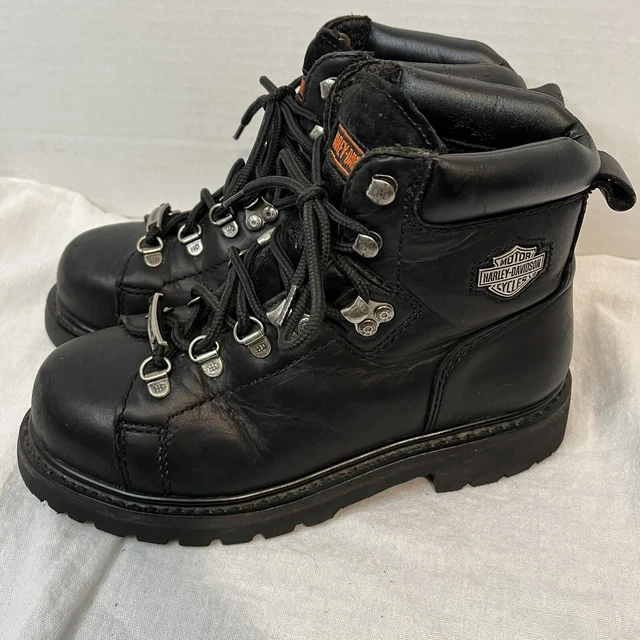 Harley-Davidson Women’s Gabby Steel Toe Biker Work Boot Black Leather Size 8.5