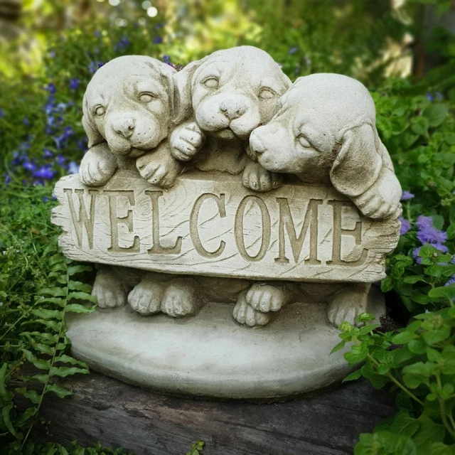 Animali Natalizi Renne Statua Cane Pastore Tedesco Resina - Decorazione Da Giardino Per Esterni 15x29 Cm Ornamento Giardino Resina - Foto 9