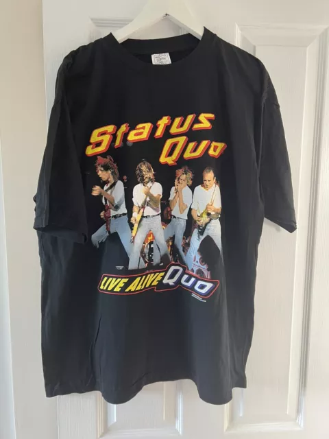 Vintage 1992 Status Quo Live Alive Tour T-Shirt XL Francis Rossi Rick Parfitt