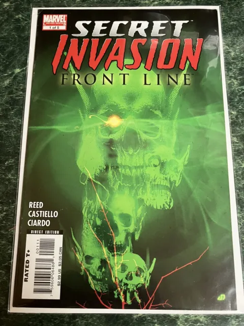 Secret Invasion Comic #1 Front Line Cover A First Print 2008 Reed Marvel Comics