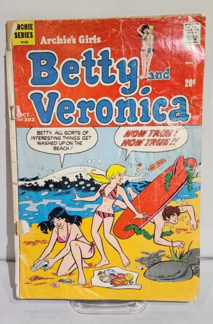 Vintage Archie Series Comic Book Archie's Girls Betty and Veronica, No 202, 1972