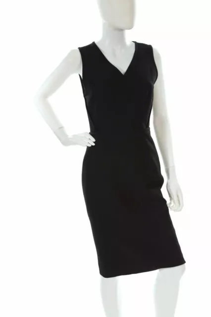 Classiques Entier Womens Solid Black Sleeveless Casual Sheath Dress Size 2