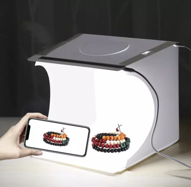 Portable Mini Double LED Photo Studio Photography Light Tent Backdrop Cube Box 2