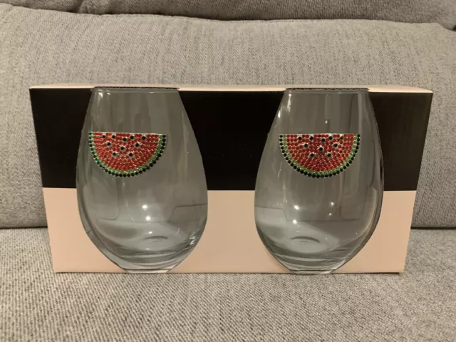 The Queens Jewels Watermelon Jeweled Stemless Wine Glass